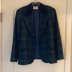 VINTAGE Pendleton Black Watch Plaid Blazer - Petite 14